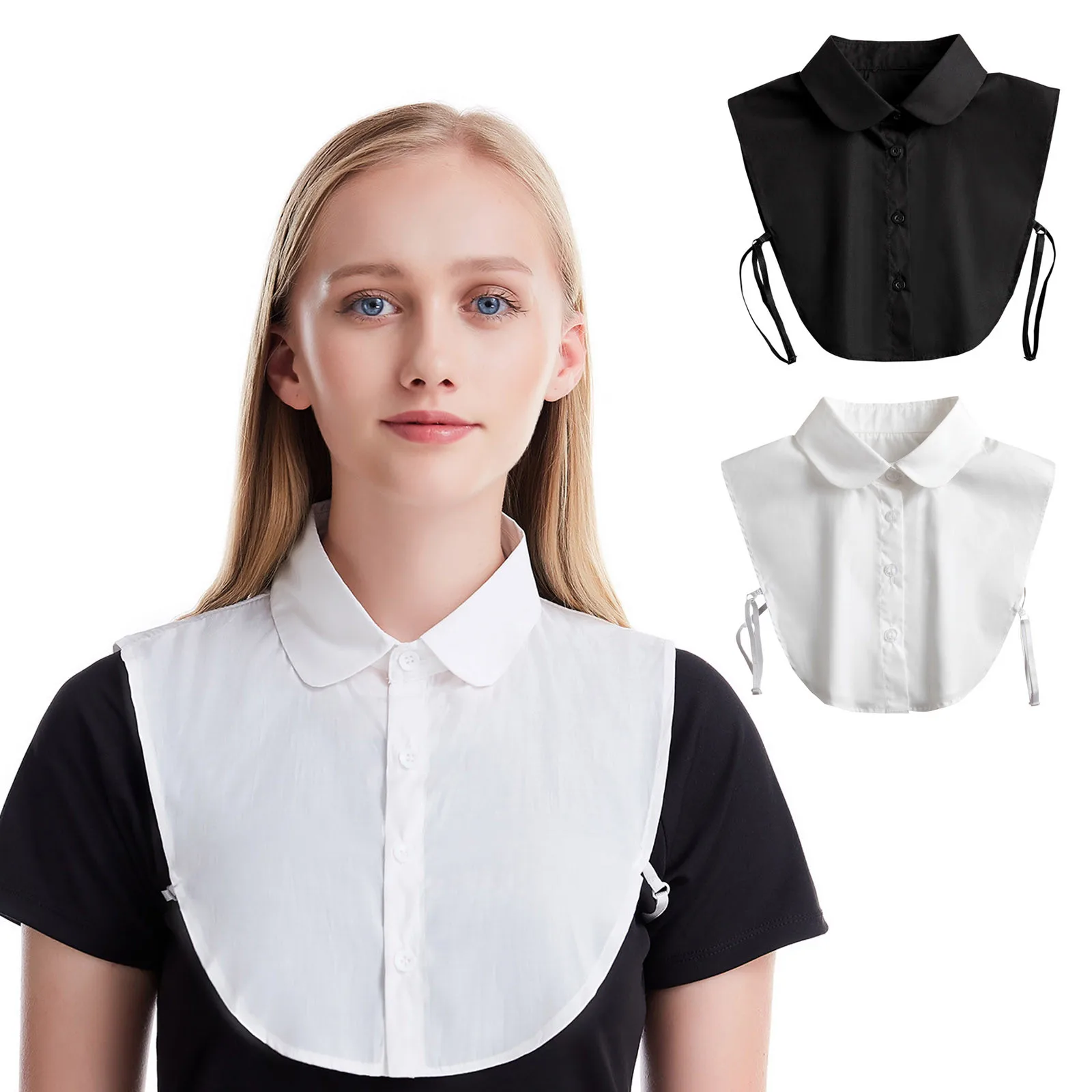 New Women White Fake Collar Detachable Cotton Lace Shirt Collar Ladies False Blouse Collar Half Shirt Lapel Clothes Accessories