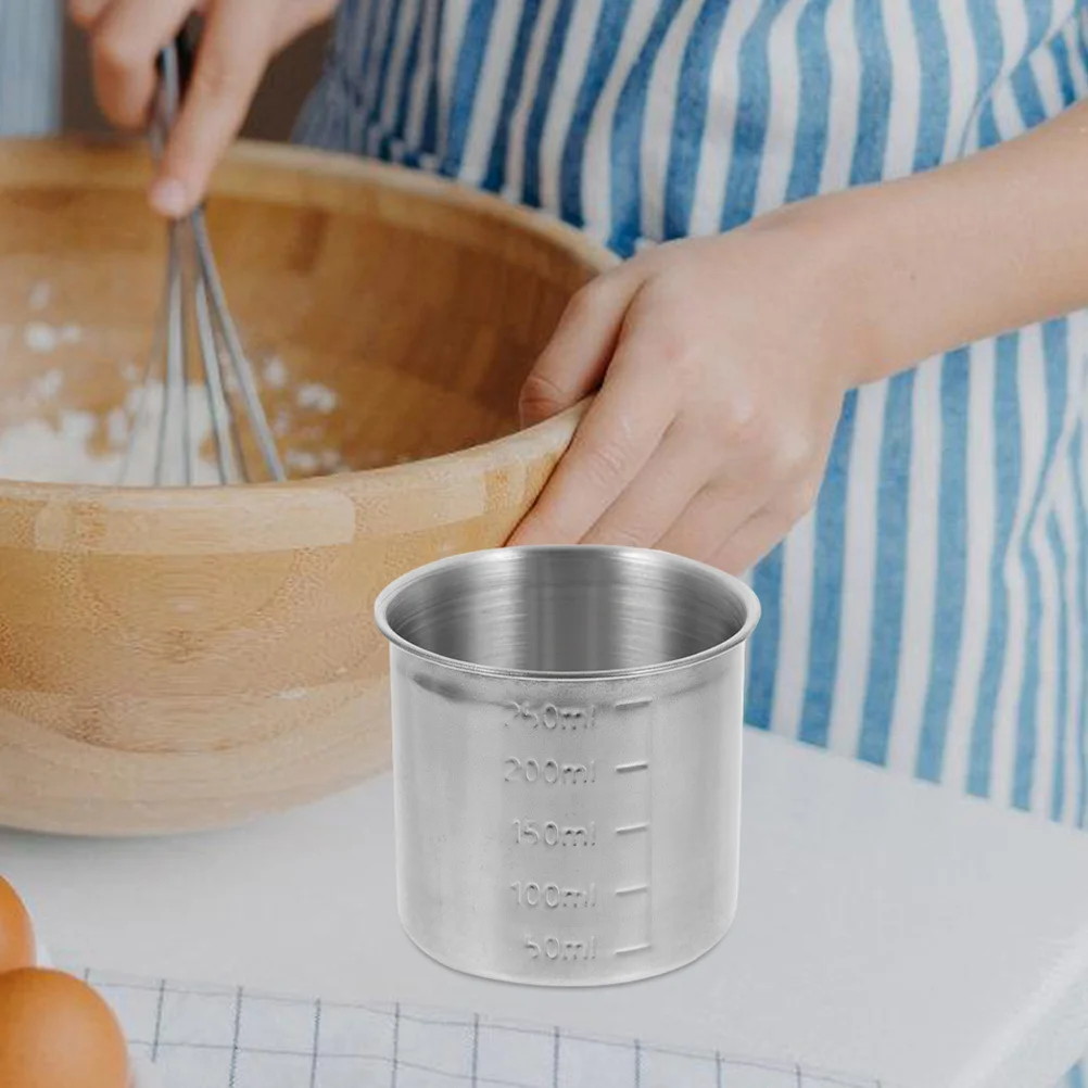 

Stainless Steel Measuring Cup Set 250ml Food Friendly Kitchen Tool for Rice Milk Cake Baking Multi Size Metal Drinking Container