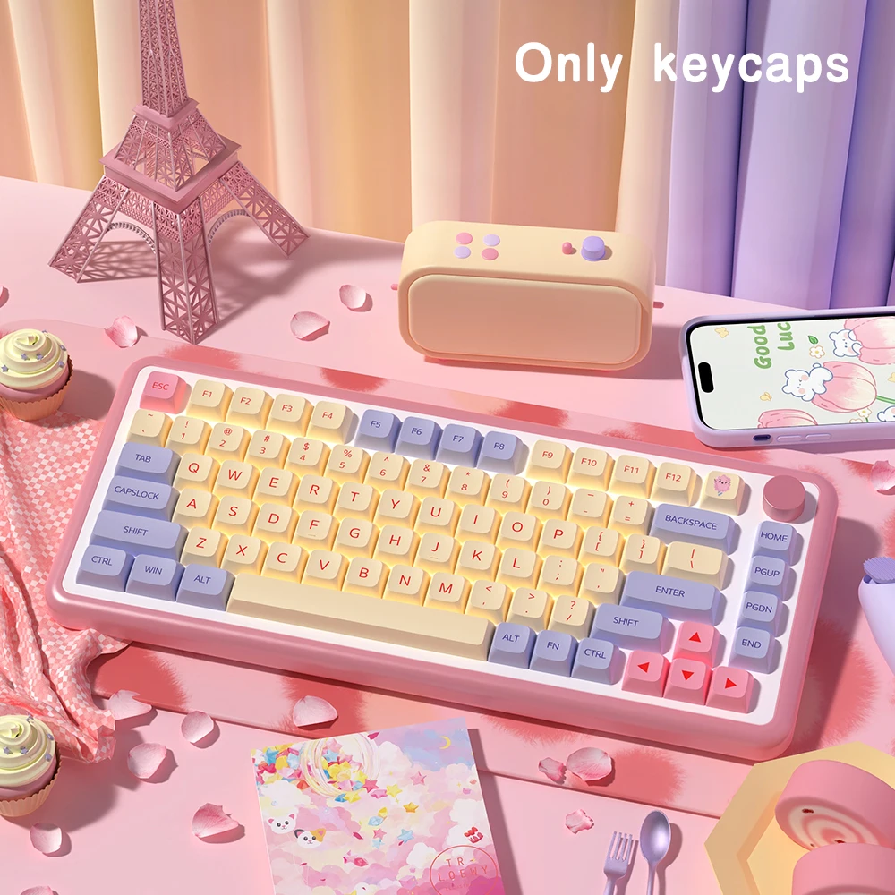 Imagem -02 - Marshmallow Tema Xda Perfil Keycaps Teclado Mecânico Espanhol Coreano Francês Alemão Português Russo Japonês