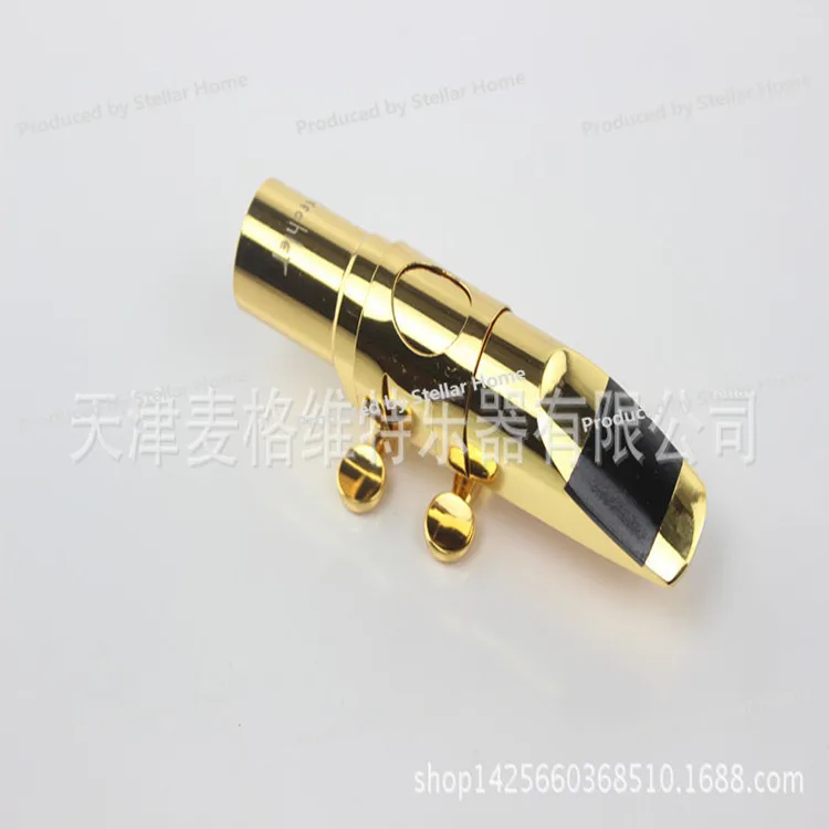 

Metal Flute Head] Alto Saxophone Metal Flute Head Gold-plated Musical Instrument Accessories Metal Musical Instrument Flute Head