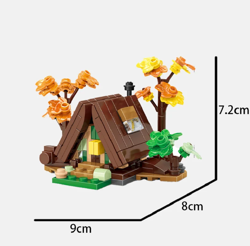 미니 빌딩 블록 클래식 건축 숲 캐빈 DIY 장난감 선물, 어린이 교육용 퍼즐, 주요 브랜드와 호환 가능
