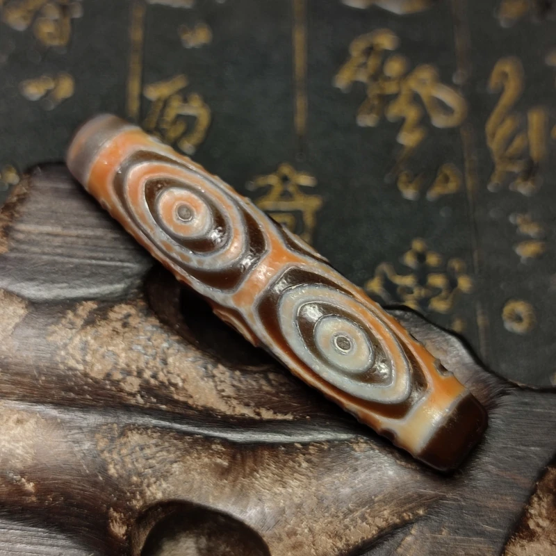 Tibetan Dragon Eye Totem Etched Raw Stone Natural Color Agate Dzi Beads Men&Momen Amulet Jewelry Necklace Pendant Free Shipping