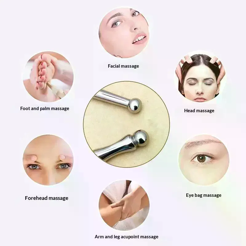 1/3PC Acupuncture Double Head Face Ear Massage Tool Steel Acupressure Pen Ear & Body Acupoint Probe For Muscle Soothing