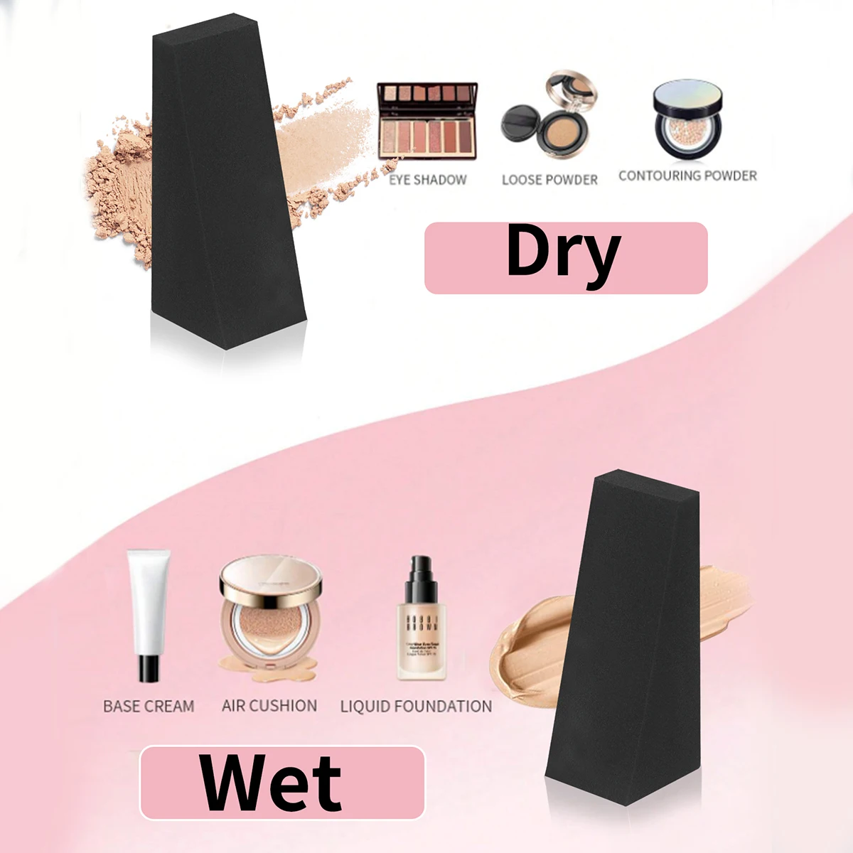 إسفنجة مكياج للاستخدام الجاف والرطب، كريم أساس للوجه، خافي عيوب البشرة، كريم بي بي، مزج، أدوات التجميل المنتفخة