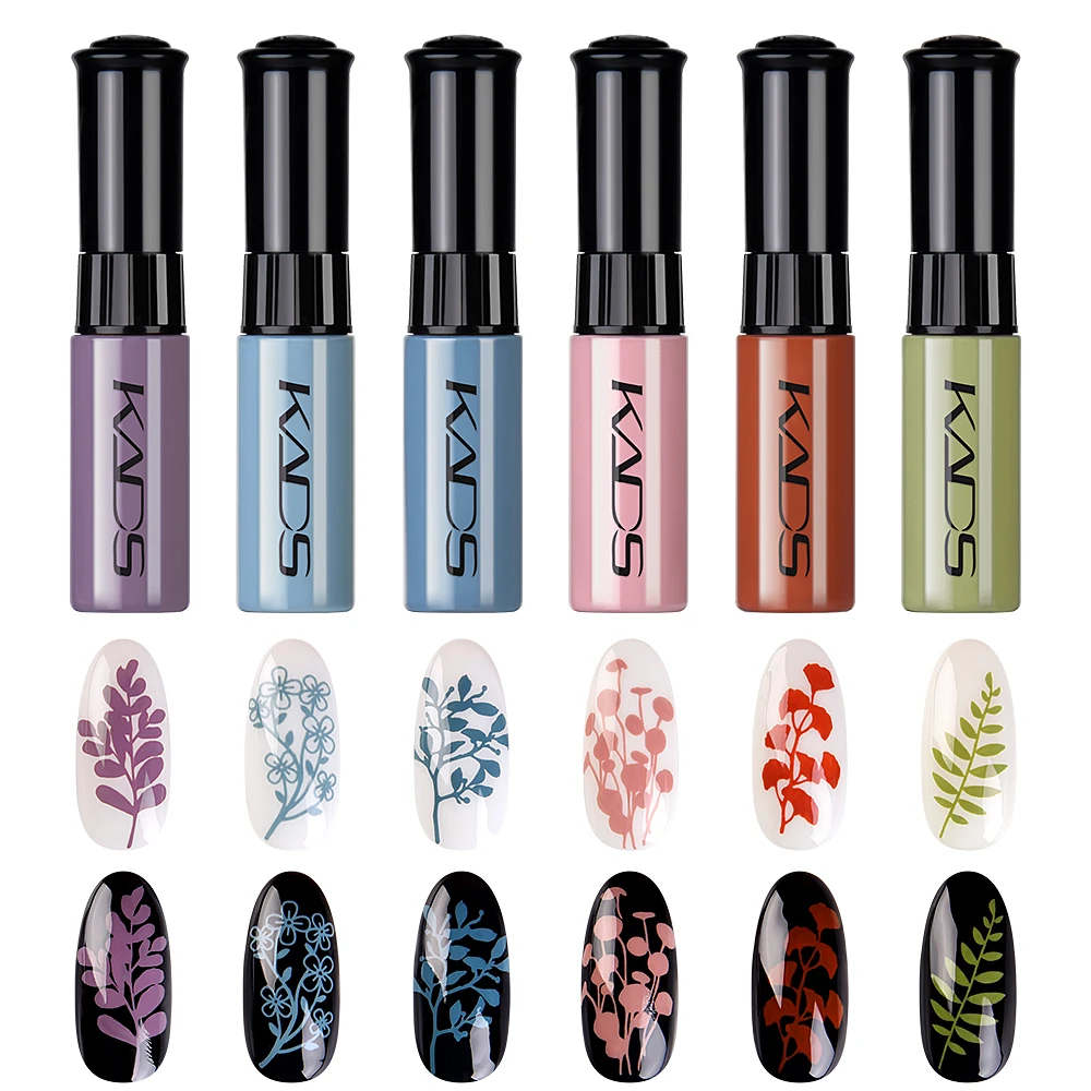 KADS vernis à ongles 7ml huile d'impression pour Nail Art pour plaque de tampon à ongles 47 couleurs or argent noir blanc vernis à ongles