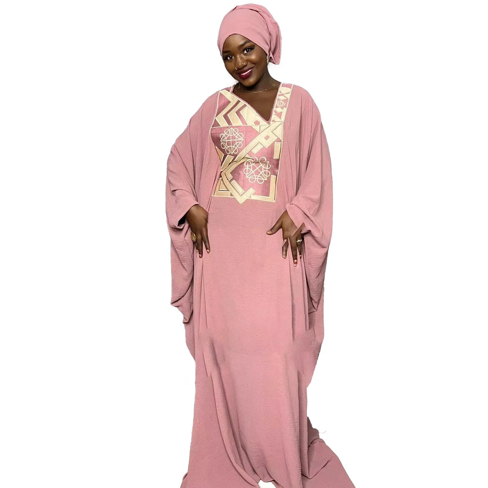 

African Dresses For Women Luxury Boubou Material Rich Embroidery Design