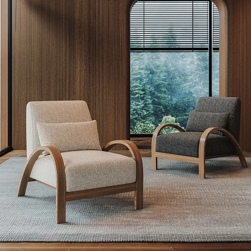 

Wabi Sand Wind Single Sofa Chair Designer Japanese Cream Wind Living Room Balcony Leisure Lazy Chair Light Luxury High-end