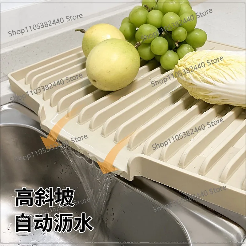 Silicone countertop basin diversion drain pad Multifunctional  insulation pot pad Kitchen countertop  High slope No water  mat