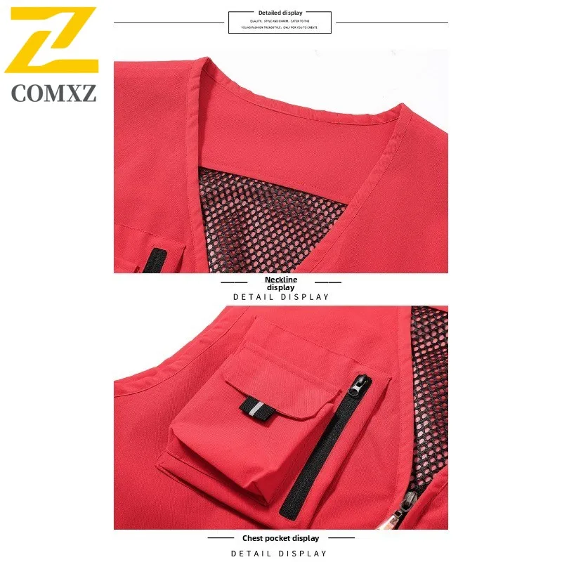 الرجال الصيف في الهواء الطلق سترة عادية متعددة جيب التصوير الصيد سترة بلا أكمام خفيفة الوزن تنفس ملابس العمل التكتيكية #2