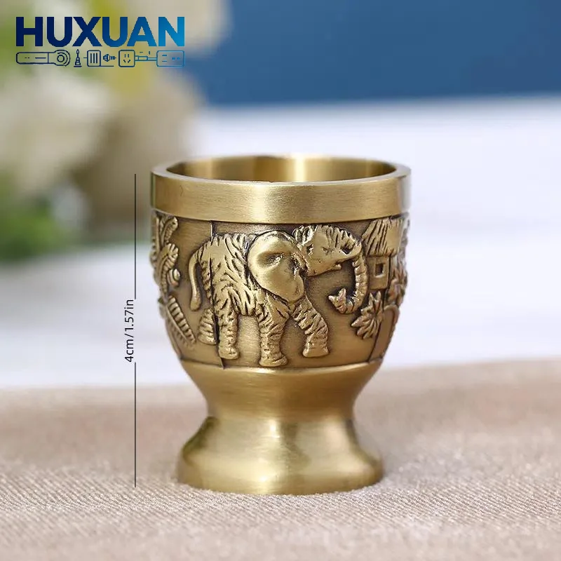 Wine Glasses Vodka Goblet Bronze Liquor Spirits Cup Mini European Retro Relief Castle Wedding Tumbler For Party Decoration