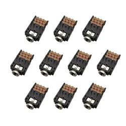 PJ-307 3.5mm Stereo Audio Jack Socket 3.5 mm Dual Channel Headphone Female Connector 11Pins with switch PJ307