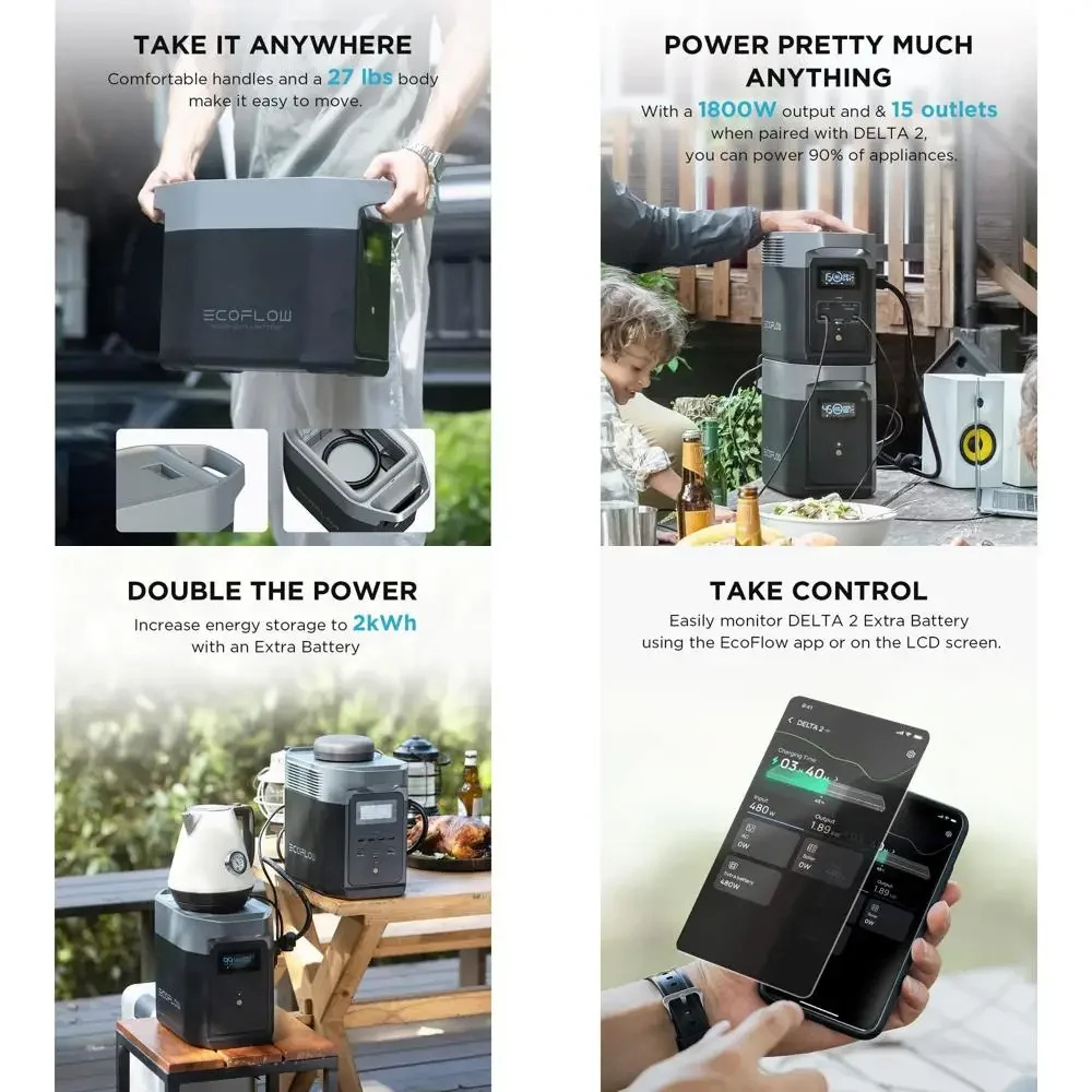 

Портативная электростанция высокой мощности 1024 Вт·ч с дополнительным аккумулятором