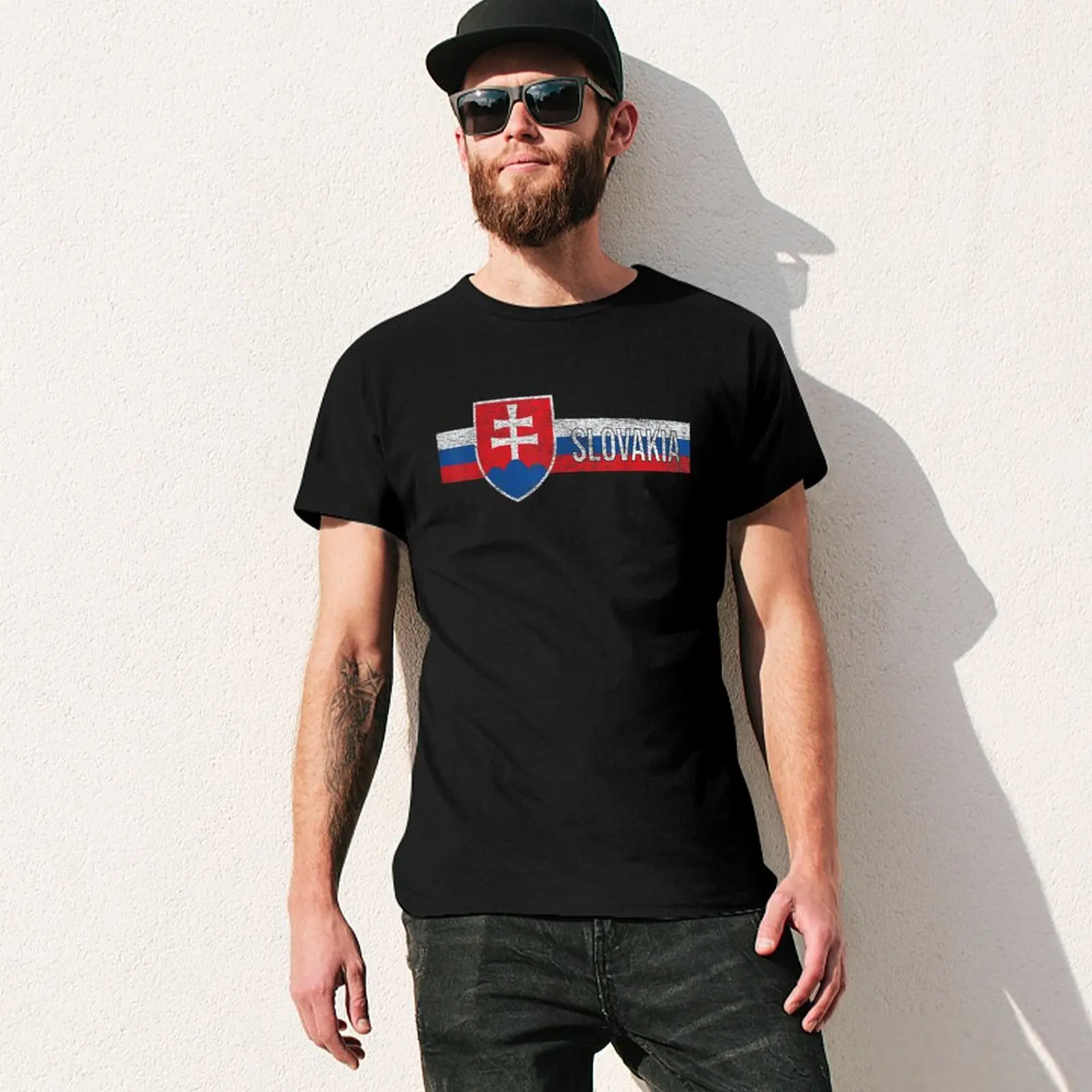 More Design Slovakia Flag Slovak Men Tshirt Tees T-Shirt O-neck T Shirts Women Boys Clothing 100% Cotton