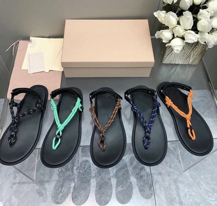 Sheepskin Hemp Rope Thick Soled Magic Stick Herringbone Flip Flop Sandals, New Clip Toe Lazy Man Versatile Beach Roman Sandals