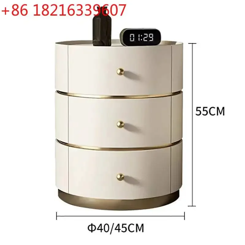 TAO Modern Unique Design Night Storage Table Aesthetic Bedside Cabinet Luxury Round Comodini Camera Da Letto Bedroom Furniture