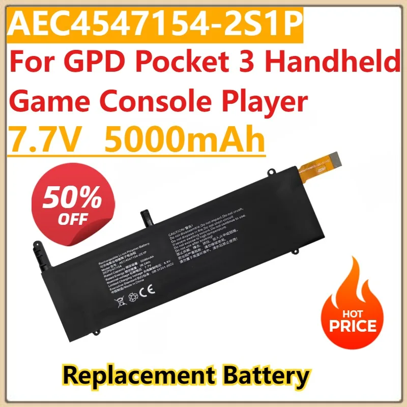 

New 7.7V 5000mAh Replacement Laptop battery AEC4547154-2S1P For GPD Pocket 3 Handheld Game Console Player