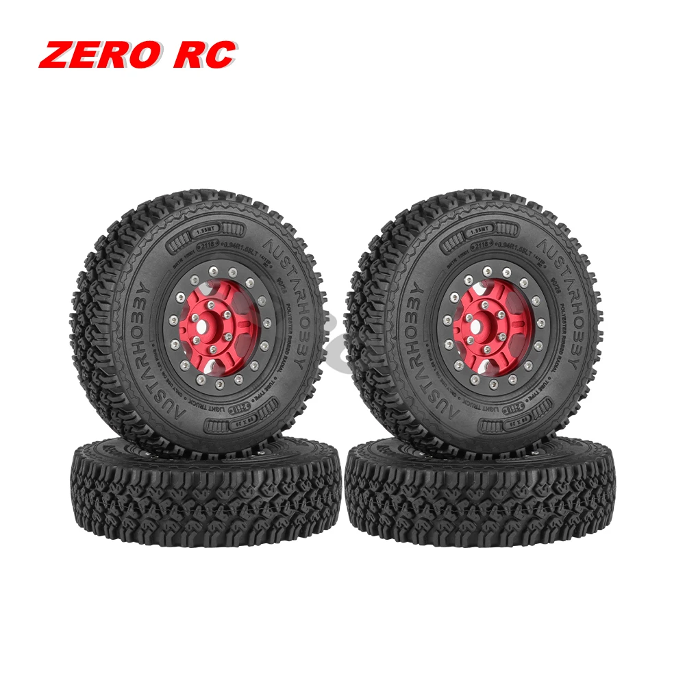 RC Car 1.55 METAL Beadlock Crawler Wheels Rims With 90mm Soft