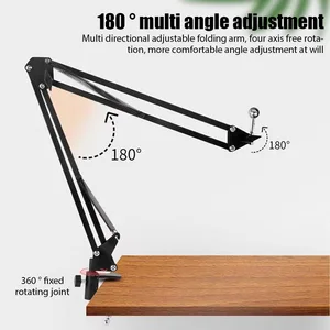 حامل ذراع مقص ميكروفون قابل للتعديل ، مشبك ميكروفون سطح المكتب ، حامل ثلاثي القوائم ، حامل ناتئ مباشر ، حامل ميكروفون قابل للتمديد أفضل 10 ميكروفون ذو ذراع مفصلي مبيعا - رقم 7
