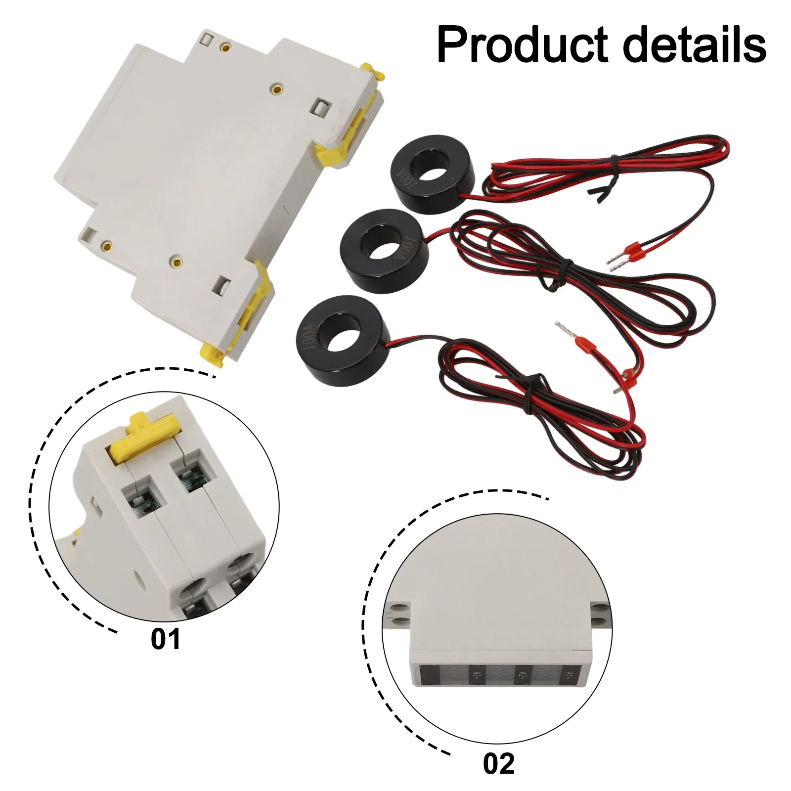 

Three Phase Modular Ampere Meter 3-phase 3-digit Display Approximately 1 Time/S Three-phase Ammeter -25 ℃~+70 ℃ New Practical