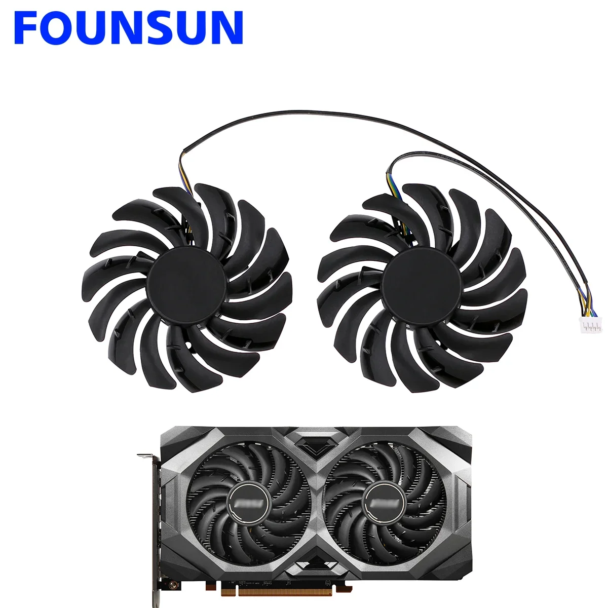 

New 2PCS/lot 4PIN PLD09210S12HH RX 5500 XT Cooling Fan For MSI Radeon RX5500 XT MECH OC Video Card Cooler Fan