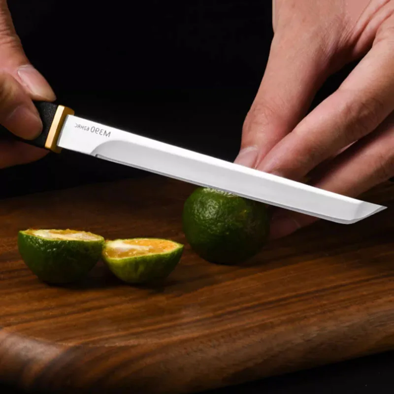 PLYS Fruit Knife Stainless Steel Home Portable Knife, M390 Multifunctional High Hardness Straight Knife Sharp