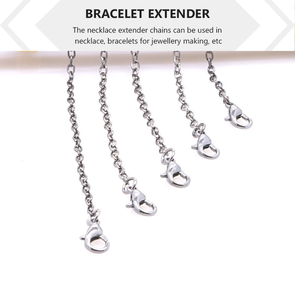 

10 шт., удлинитель для ожерелья из нержавеющей стали, двойная застежка-лобстер, удлинители для изготовления ювелирных изделий, ожерелье, браслет, ножной браслет