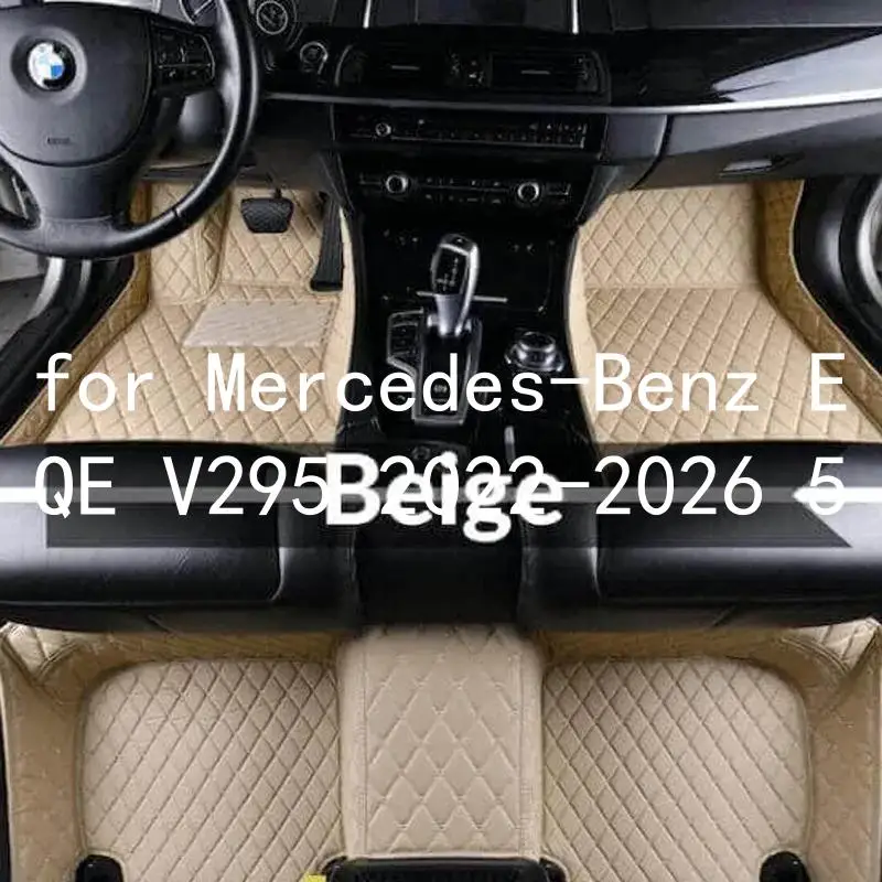Tappetini per auto in pelle con diamanti personalizzati per Mercedes-Benz EQE V295 2022-2026 5 posti, tappeto interno per tutte le stagioni, accessori per auto 3l56