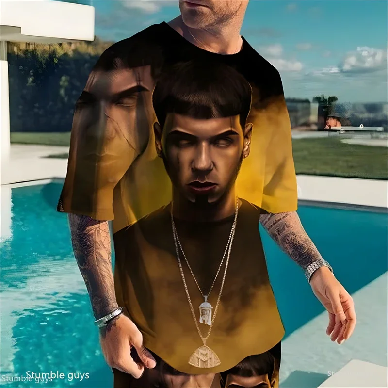 Herren Mode Streetwear Anime T-Shirt Sommer Locker Kurzarm Atmungsaktiv Weicher Stoff Übergroßes Sport-Trikot Oberteil