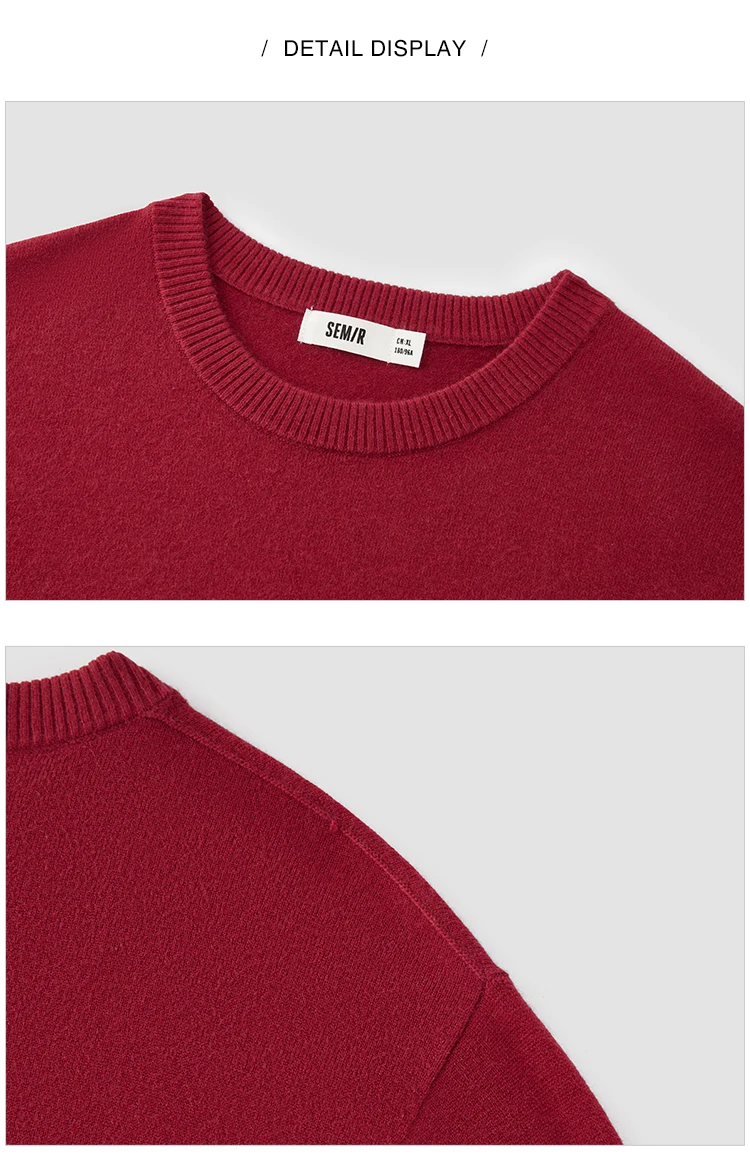 Semir Strickpullover für Herren, Winter-Kaschmirmischung, wärmeisolierend, antibakteriell, 2025, neue Basic-Rundhalsausschnitt, schwarze Basisschicht – Detail 16