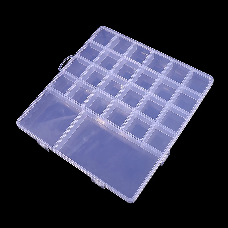 26 Grid Transparent Nail Art Empty Storage Case Box Nail Glitter Rhinestone Crystal Bead Display Accessories Container Box