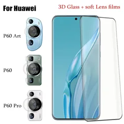 Tempered Glass For Huawei P60 Art 2023 Full Screen Protector Camera Soft Protective Lens Films For Huawei P60 Pro Glass 5D