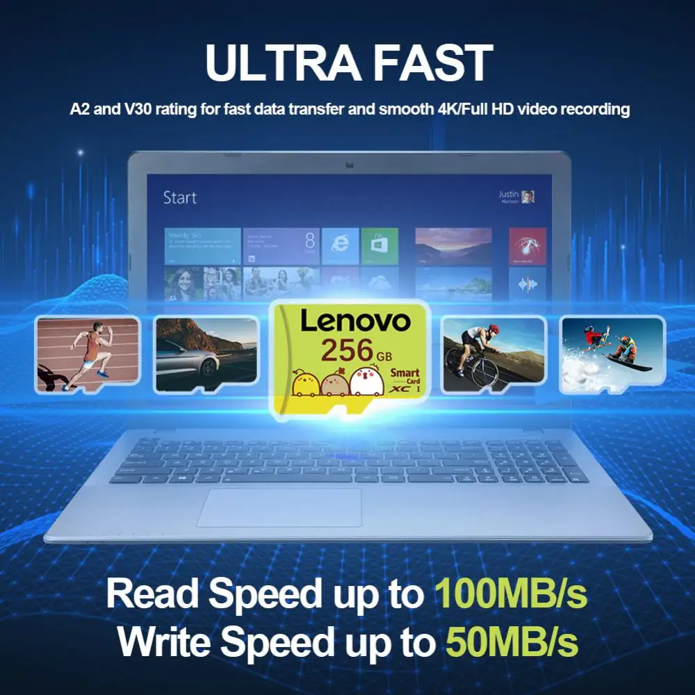 2024 nuova scheda di memoria Lenovo 2TB 1TB SD Card 128GB Micro Tarjeta Sd 256GB 512GB Mini Memory Card Class10 per fotocamera/telefono/PC