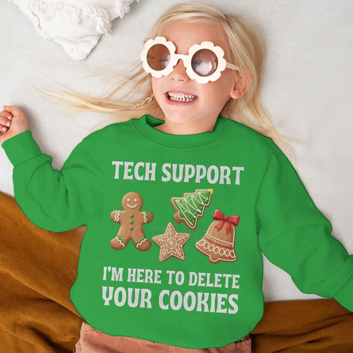 

Merry Christmas Gingerbread Children's Sweatshirt Cartoon Xmas Tree Print Hoodie Boy Girl Crewneck Xmas Party Gifts Fun Pullover