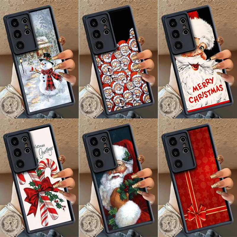 Christmas Santa Claus Present Shockproof Phone Case For Samsung Galaxy S23 S24 S25 S26 Ultra S21 FE S20 Plus 5G Silicone Cover