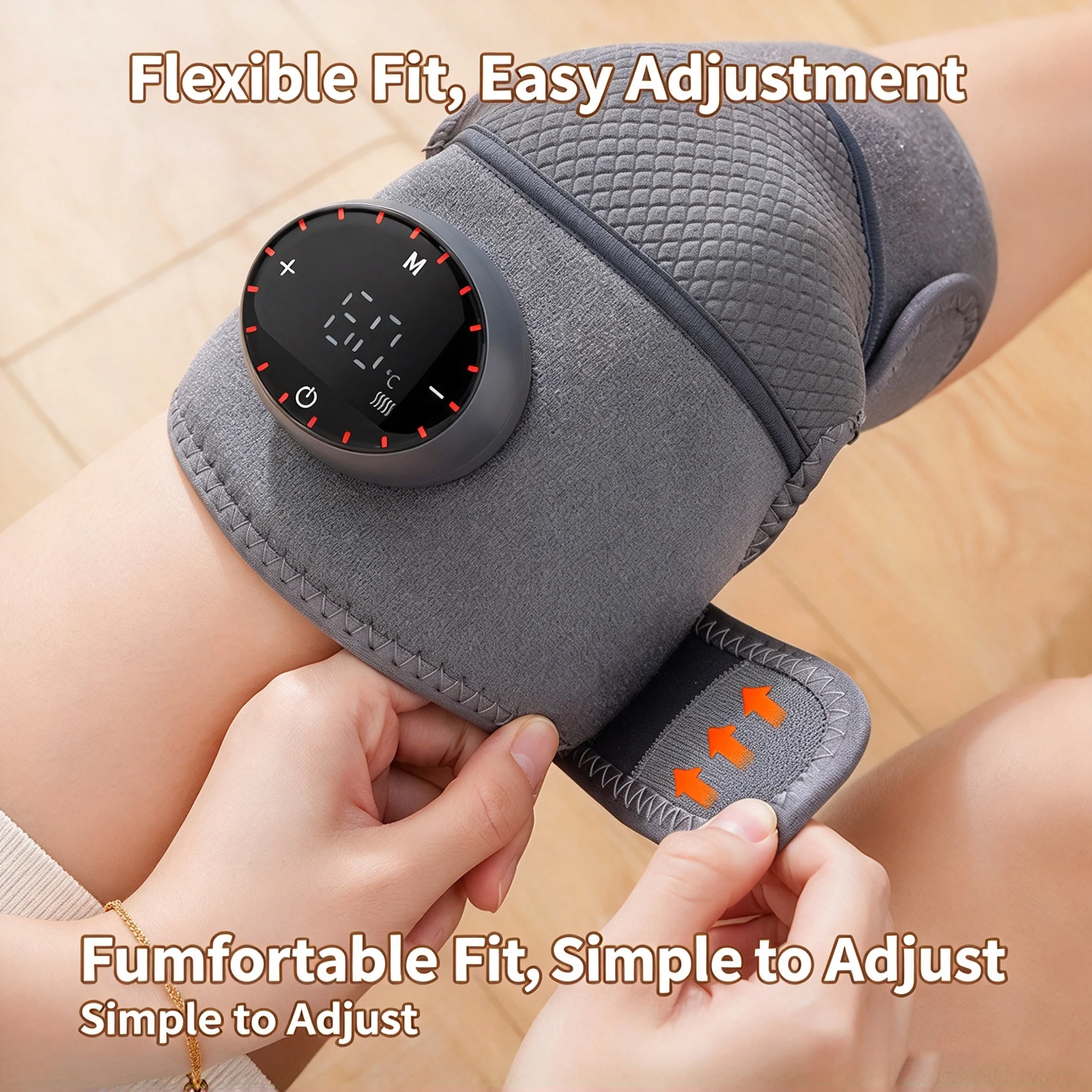 Heated Knee Massager Moxibustion Heat Therapy, 5 Temp Levels Vibration Knee Brace for Arthritis Joint Old Cold Leg Pain Relief