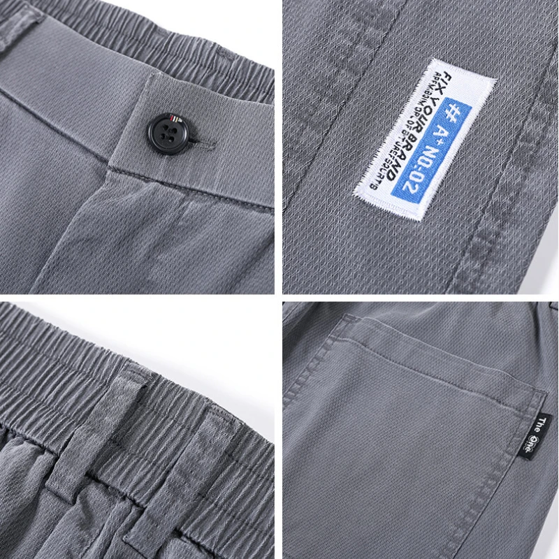 Jeans Tencel de verão masculino – calças casuais finas e respiráveis com perna reta e ajuste solto |   Calças confortáveis de perna larga de seda gelada