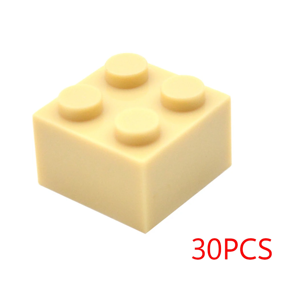 Blocs de construction à monter soi-même, 30 pièces, figurines épaisses, briques 2x2 points, taille créative éducative, Compatible avec les jouets en plastique, cadeau pour enfants