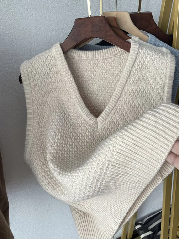 

Универсальный вязаный жилет Svel V-Ne, пуловер, модный топ для похудения, чистый цвет, летний эксклюзивный онлайн-жилет