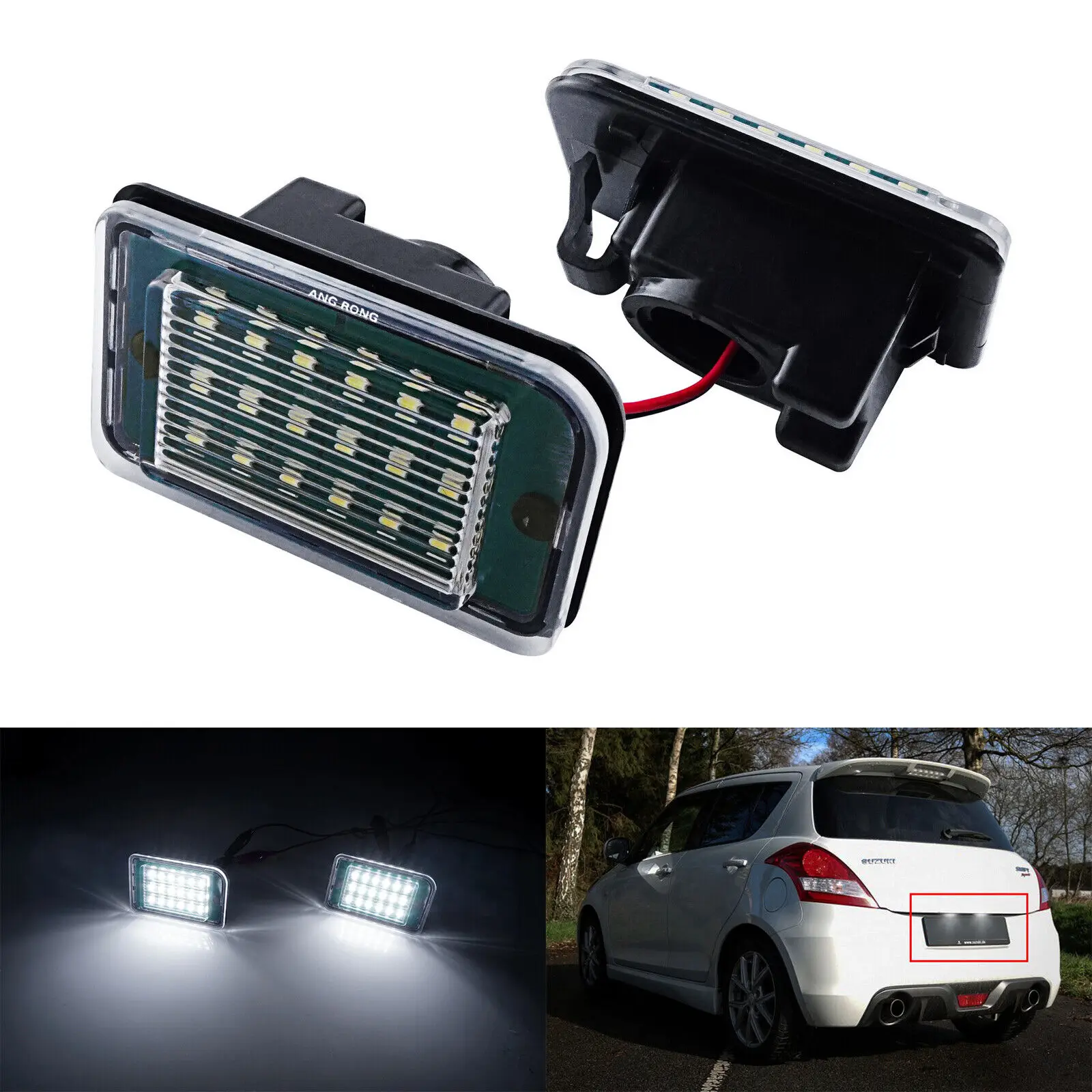 2x LED License Number Plate Light Canbus For 13-16  Suzuki Swift III EZ MZ FZ NZ