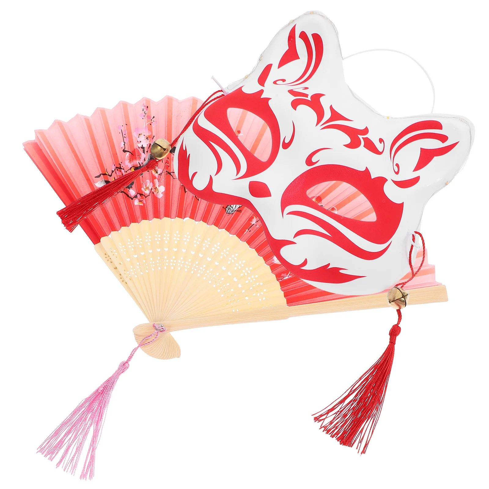 

1 set Fox Mask Foldable Carnival Party Costume Set For Adults Masquerade Halloween Cosplay Decorative Mask Prop