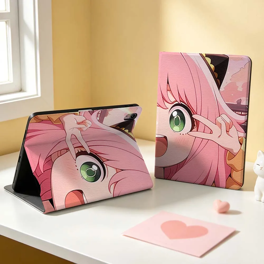 Cute Anya Forger For Apple iPad Pro Mini A16 A17 A14 4 5 6 7 6th 12th Gen 9.7 12.9 11 13 M4 inch Tablet Case Pen Tray