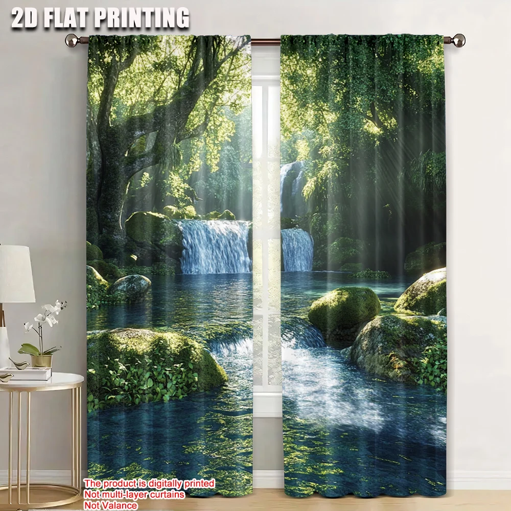 

2pc, Window Drapes Waterfall In The Jungle Blackout Polyester Party Decorations Applies to aesthetic room decor