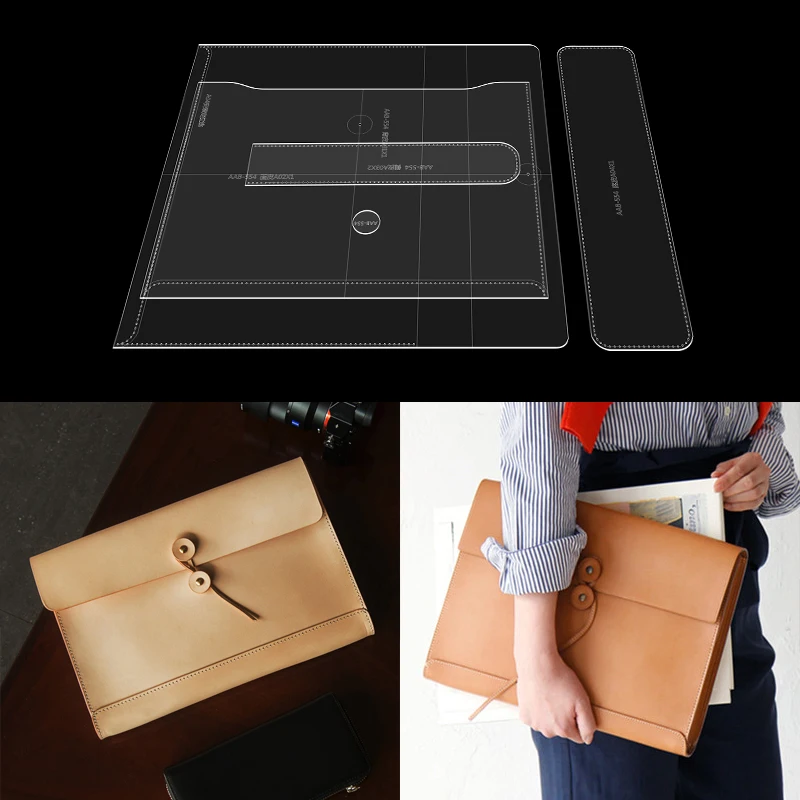 1Set Diy Leather Acrylic Envelope clutch Bag sewing pattern diy handmade craft template 35*25*5cm