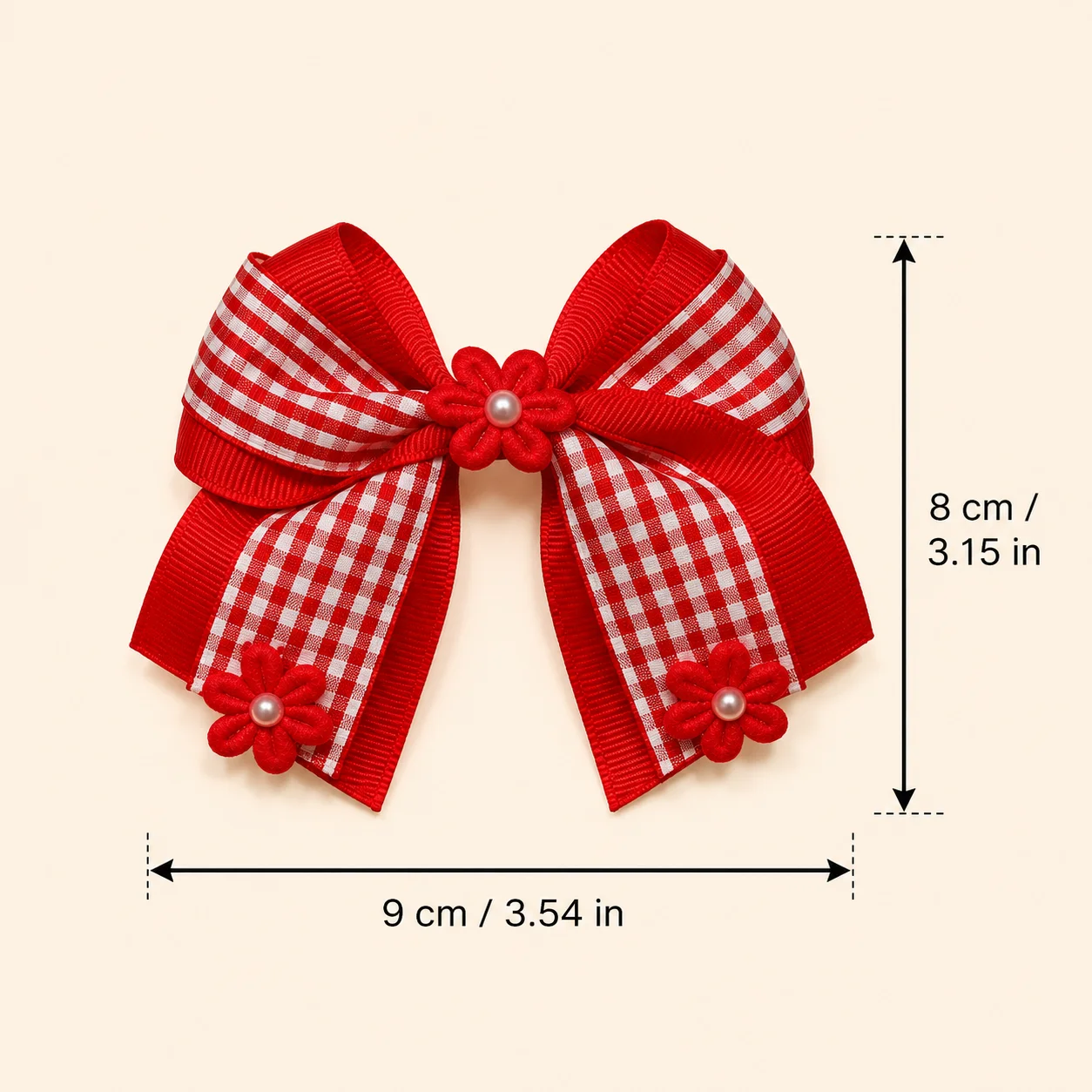 2Pcs/Pair Gingham Checkered Bo - Kids Education School recension och pris