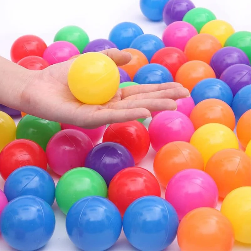 Ball Pit Balls 25-100pcs for Kids Plastic Pit 5/7cm Crush Proof Play BPA Free Non-Toxic Bright Color Ocean With Reusable Net Bag