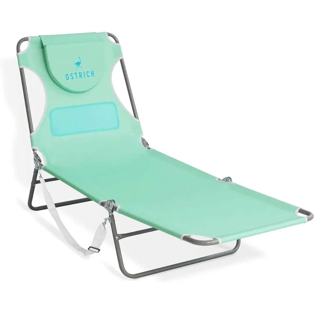 

Ladies Comfort Lounger with Chest Support, Portable Reclining Outdoor Patio Beach Lawn Camping Pool Tanning Chair