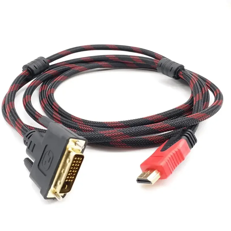 DVI do kabel HDTV kabla zgodnego z HDMI do DVI 1.5M 3M 1080P 3D DVI D 24 1 Pin przewody adaptery dla TV, pudełko projektor do komputera DVD 1080p