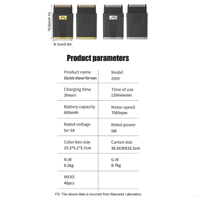 J6PE Men recíproco barbeador barbeador elétrico impermeável barbeador sem fio sem fio
