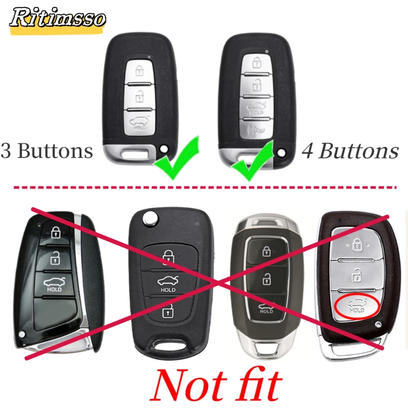 3/4Buttons Carbon ABS Car Key Fob Shell Cover for KIA Forte Sportage K2 K5 for Hyundai Genesis Coupe Sonata Ix35 Car Accessories