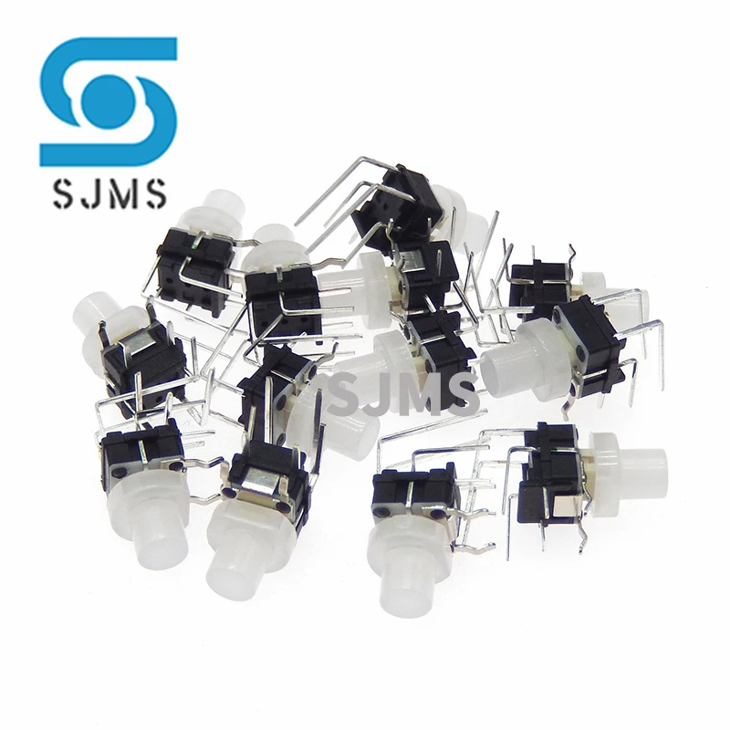 5/10pcs mini 4.7mm PB6156RSL - 1/3/4 Horizontal 7X7 Transparent cap Red / blue / Green light touch switch with lamp button Long